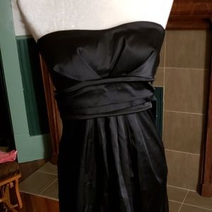 Black Satin Strapless Black dress